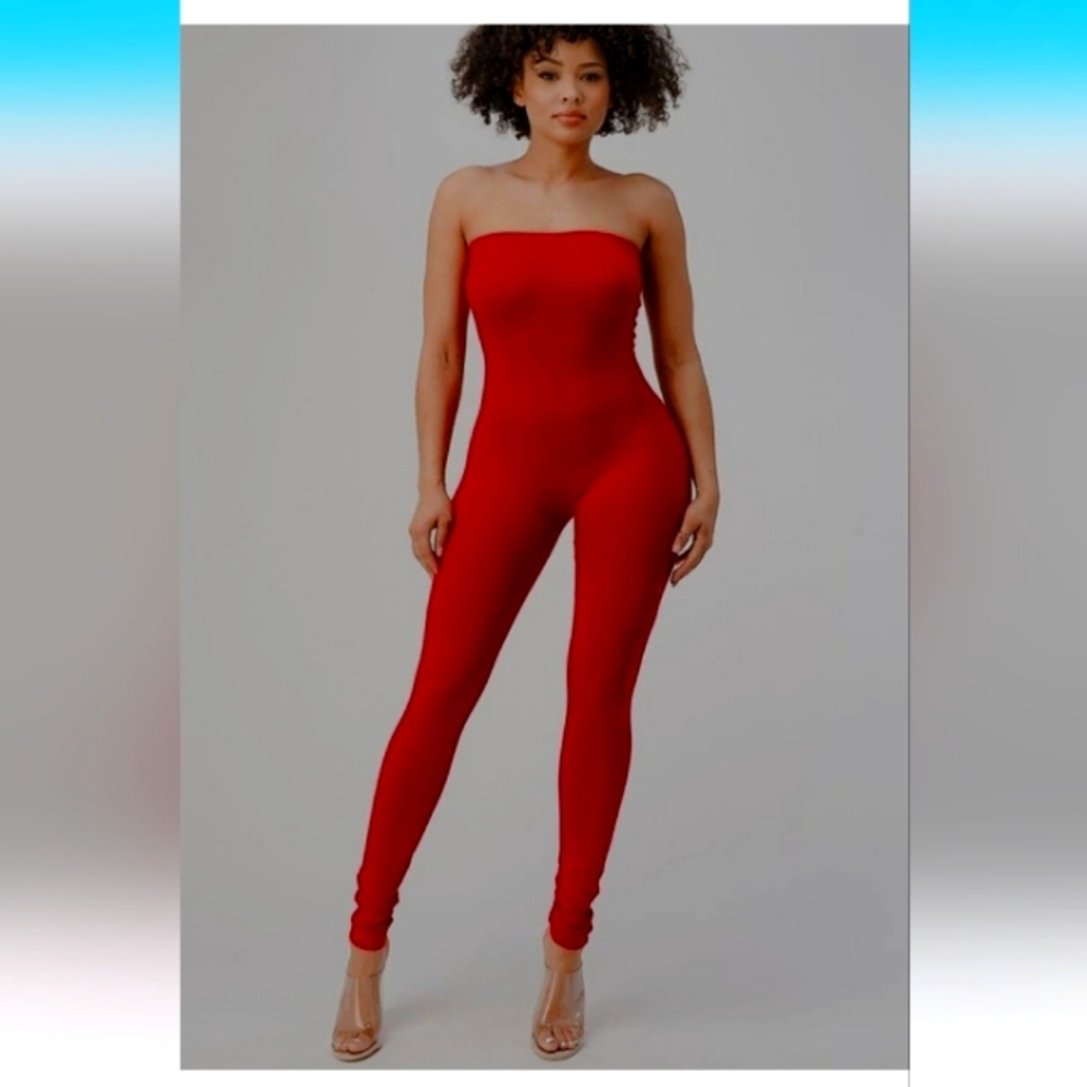 NWOT Red Romper Jumpsuit By GlassTwo
